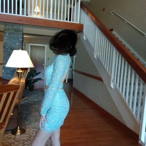 Sherri Hill Formal 2 piece light Blue gown.